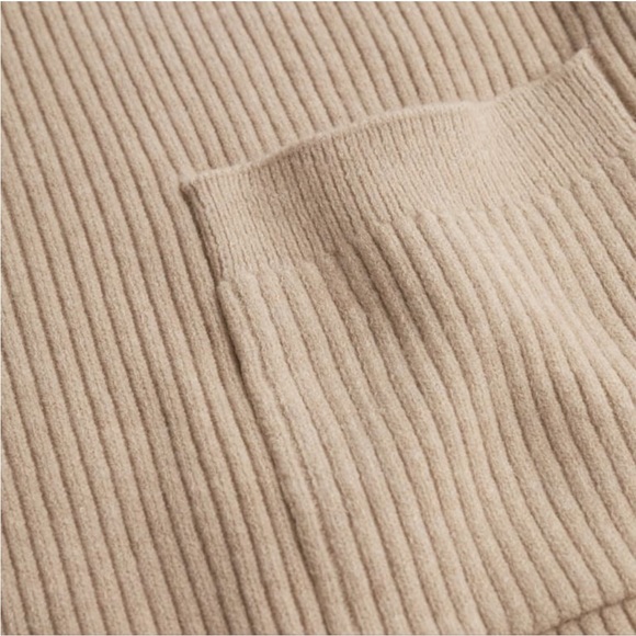 NWT MANGO beige ribbed sweater dress with pockets - Picture 6 of 7